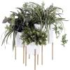 imageDeco 79 Metal Indoor Outdoor Planter Large Planter Pot with Removable Gold Stand Set of 2 Planters 16quot 13quotH WhiteWhite