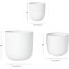 imageDeco 79 Metal Indoor Outdoor Planter Large Planter Pot with Removable Gold Stand Set of 2 Planters 16quot 13quotH WhiteWhite