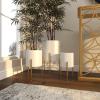 imageDeco 79 Metal Indoor Outdoor Planter Large Planter Pot with Removable Gold Stand Set of 2 Planters 16quot 13quotH WhiteWhite