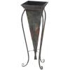 imageDeco 79 Metal Indoor Outdoor Planter Large Planter Pot with Scroll Stand Set of 2 Planters 30quot 28quotH Brown