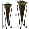 imageDeco 79 Metal Indoor Outdoor Planter Large Planter Pot with Scroll Stand Set of 2 Planters 30quot 28quotH Brown