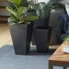 imageDeco 79 Metal Indoor Outdoor Planter Large Planter Pot with Tapered Base Set of 3 Planters 20quot 25quot 30quotH Dark GrayDark Gray