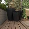 imageDeco 79 Metal Indoor Outdoor Planter Large Planter Pot with Tapered Base Set of 3 Planters 20quot 25quot 30quotH Dark GrayDark Gray