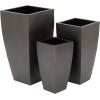 imageDeco 79 Metal Indoor Outdoor Planter Large Planter Pot with Tapered Base Set of 3 Planters 20quot 25quot 30quotH Dark GrayDark Gray