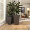 imageDeco 79 Metal Indoor Outdoor Planter Large Planter Pot with Tapered Base Set of 3 Planters 20quot 25quot 30quotH Dark GrayDark Gray