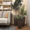 imageDeco 79 Metal Indoor Outdoor Planter Large Planter Pot with Tapered Base Set of 3 Planters 20quot 25quot 30quotH Dark GrayDark Gray