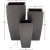 imageDeco 79 Metal Indoor Outdoor Planter Large Planter Pot with Tapered Base Set of 3 Planters 20quot 25quot 30quotH Dark GrayDark Gray
