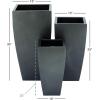 imageDeco 79 Metal Indoor Outdoor Planter Large Planter Pot with Tapered Base Set of 3 Planters 20quot 25quot 30quotH Dark GrayDark Gray