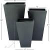 imageDeco 79 Metal Indoor Outdoor Planter Large Planter Pot with Tapered Base Set of 3 Planters 20quot 25quot 30quotH Dark GrayDark Gray