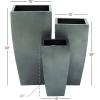 imageDeco 79 Metal Indoor Outdoor Planter Large Planter Pot with Tapered Base Set of 3 Planters 20quot 25quot 30quotH Dark GrayGray