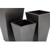 imageDeco 79 Metal Indoor Outdoor Planter Large Planter Pot with Tapered Base Set of 3 Planters 20quot 25quot 30quotH Dark GrayGray