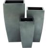 imageDeco 79 Metal Indoor Outdoor Planter Large Planter Pot with Tapered Base Set of 3 Planters 20quot 25quot 30quotH Dark GrayGray