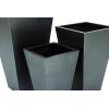 imageDeco 79 Metal Indoor Outdoor Planter Large Planter Pot with Tapered Base Set of 3 Planters 20quot 25quot 30quotH Dark GrayGray