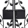 imageDeco 79 Metal Indoor Outdoor Scrollwork Arched Gate Garden Arbor with Vines and Latch Lock Closure 70quot x 15quot x 65quot Black70 x 15 x 65