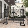 imageDeco 79 Metal Indoor Outdoor Scrollwork Arched Gate Garden Arbor with Vines and Latch Lock Closure 70quot x 15quot x 65quot Black70 x 15 x 65