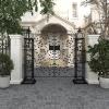 imageDeco 79 Metal Indoor Outdoor Scrollwork Arched Gate Garden Arbor with Vines and Latch Lock Closure 70quot x 15quot x 65quot Black70 x 15 x 65