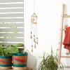 imageDeco 79 Metal Leaf Birdcage Windchime with Glass Beads and Bells 5quot x 5quot x 33quot Gold