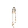 imageDeco 79 Metal Leaf Birdcage Windchime with Glass Beads and Bells 5quot x 5quot x 33quot Gold