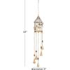 imageDeco 79 Metal Leaf Birdcage Windchime with Glass Beads and Bells 5quot x 5quot x 33quot Gold
