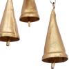 imageDeco 79 Metal Leaf Birdcage Windchime with Glass Beads and Bells 5quot x 5quot x 33quot Gold
