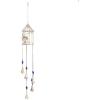 imageDeco 79 Metal Leaf Birdcage Windchime with Glass Beads and Bells 5quot x 5quot x 33quot Gold