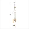 imageDeco 79 Metal Moon Indoor Outdoor Embellished Windchime with Glass Beads and Pipe Bells 5quot x 5quot x 41quot GoldGold