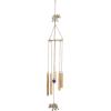 imageDeco 79 Metal Moon Indoor Outdoor Embellished Windchime with Glass Beads and Pipe Bells 5quot x 5quot x 41quot GoldGold