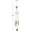 imageDeco 79 Metal Moon Indoor Outdoor Embellished Windchime with Glass Beads and Pipe Bells 5quot x 5quot x 41quot GoldGold