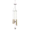 imageDeco 79 Metal Moon Indoor Outdoor Embellished Windchime with Glass Beads and Pipe Bells 5quot x 5quot x 41quot GoldGold