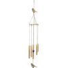 imageDeco 79 Metal Moon Indoor Outdoor Embellished Windchime with Glass Beads and Pipe Bells 5quot x 5quot x 41quot GoldGold