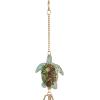 imageDeco 79 Metal Moon Indoor Outdoor Embellished Windchime with Glass Beads and Pipe Bells 5quot x 5quot x 41quot GoldGold