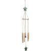 imageDeco 79 Metal Moon Indoor Outdoor Embellished Windchime with Glass Beads and Pipe Bells 5quot x 5quot x 41quot GoldGold