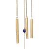 imageDeco 79 Metal Moon Indoor Outdoor Embellished Windchime with Glass Beads and Pipe Bells 5quot x 5quot x 41quot GoldGold