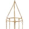 imageDeco 79 Metal Moon Indoor Outdoor Embellished Windchime with Glass Beads and Pipe Bells 5quot x 5quot x 41quot GoldGold