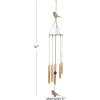 imageDeco 79 Metal Moon Indoor Outdoor Embellished Windchime with Glass Beads and Pipe Bells 5quot x 5quot x 41quot GoldGold