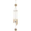imageDeco 79 Metal Moon Indoor Outdoor Embellished Windchime with Glass Beads and Pipe Bells 5quot x 5quot x 41quot GoldGold