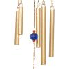imageDeco 79 Metal Moon Indoor Outdoor Embellished Windchime with Glass Beads and Pipe Bells 5quot x 5quot x 41quot GoldGold