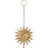 imageDeco 79 Metal Moon Indoor Outdoor Embellished Windchime with Glass Beads and Pipe Bells 5quot x 5quot x 41quot GoldGold