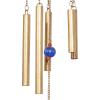 imageDeco 79 Metal Moon Indoor Outdoor Embellished Windchime with Glass Beads and Pipe Bells 5quot x 5quot x 41quot GoldGold