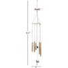 imageDeco 79 Metal Moon Indoor Outdoor Embellished Windchime with Glass Beads and Pipe Bells 5quot x 5quot x 41quot GoldGold