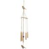 imageDeco 79 Metal Moon Indoor Outdoor Embellished Windchime with Glass Beads and Pipe Bells 5quot x 5quot x 41quot GoldGold