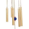 imageDeco 79 Metal Moon Indoor Outdoor Embellished Windchime with Glass Beads and Pipe Bells 5quot x 5quot x 41quot GoldGold