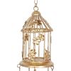 imageDeco 79 Metal Moon Indoor Outdoor Embellished Windchime with Glass Beads and Pipe Bells 5quot x 5quot x 41quot GoldRed