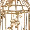 imageDeco 79 Metal Moon Indoor Outdoor Embellished Windchime with Glass Beads and Pipe Bells 5quot x 5quot x 41quot GoldRed