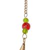 imageDeco 79 Metal Moon Indoor Outdoor Embellished Windchime with Glass Beads and Pipe Bells 5quot x 5quot x 41quot GoldRed