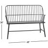 imageDeco 79 Metal Patio Outdoor Bench Grill Style High Back Frame Patio Bench with Trestle Legs and Armrests Bench 48quot x 19quot x 38quot BlackBlack