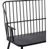 imageDeco 79 Metal Patio Outdoor Bench Grill Style High Back Frame Patio Bench with Trestle Legs and Armrests Bench 48quot x 19quot x 38quot BlackBlack
