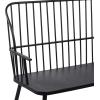 imageDeco 79 Metal Patio Outdoor Bench Grill Style High Back Frame Patio Bench with Trestle Legs and Armrests Bench 48quot x 19quot x 38quot BlackBlack