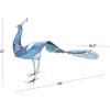 imageDeco 79 Metal Peacock Decorative Garden Sculpture Indoor Outdoor Garden Statue with Crystal Accents Outdoor Sculpture 31quot x 7quot x 20quot TealBlue