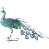 imageDeco 79 Metal Peacock Decorative Garden Sculpture Indoor Outdoor Garden Statue with Crystal Accents Outdoor Sculpture 31quot x 7quot x 20quot TealTeal